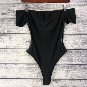 Forever 21 Off The Shoulder Mesh Bodysuit